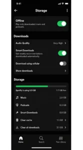 Spotify download toggle button on mobile and desktop playlist view
